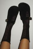 Scalloped Glitter Socks Bronze